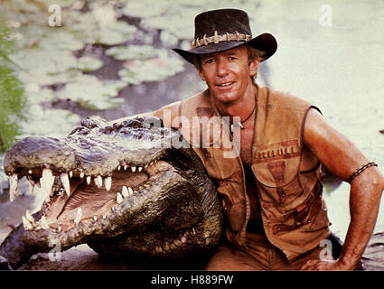 Crocodile Dundee - Ein Krokodil zum Küssen, (Crocodile Dundee) AUSTR 1986, Regie: Peter Faiman, PAUL HOGAN, Stichwort: Krokodil Foto Stock