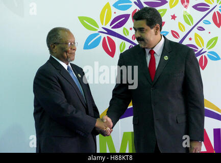 Porlamar, Venezuela. Settembre 17th, 2016: Sibusiso Dlamini, Primo Ministro del Regno dello Swaziland e del Venezuela Foto Stock