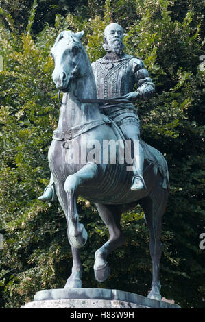 Statua equestre del principe reggente Luitpold di Baviera, 1886-1912, Bamberg, Svizzera della Franconia, Franconia, Bavaria Foto Stock