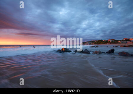 Bidart spiaggia al tramonto Foto Stock