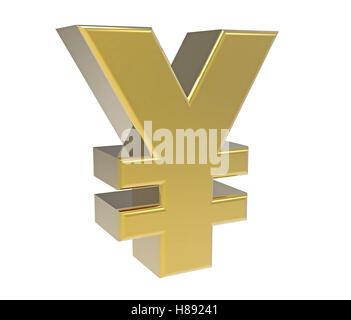 Simbolo di yen, valuta giapponese, rendering 3D Foto Stock
