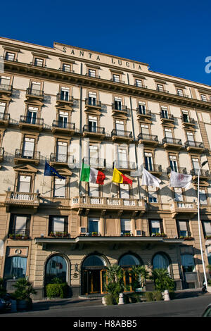 Grand Hotel Santa Lucia, 1900, architetto Giovan Battista Comencini, Napoli, Campania, Italia, Europa Foto Stock