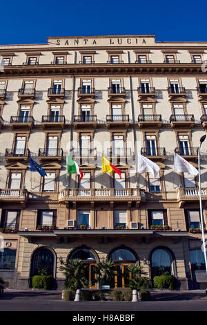 Grand Hotel Santa Lucia, 1900, architetto Giovan Battista Comencini, Napoli, Campania, Italia, Europa Foto Stock