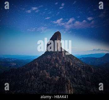 Notte nel deserto di superstizione Foto Stock