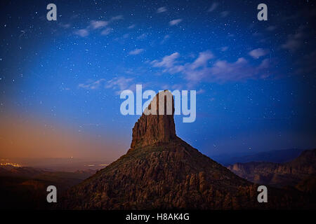 Notte nel deserto di superstizione Foto Stock