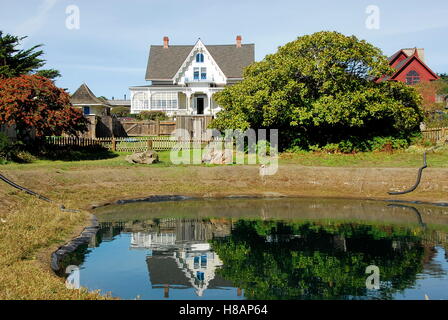 Tipica casa vintage nella città di Mendocino, Mendocino County, California Foto Stock