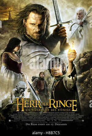 Der Herr der Ringe: Die Rückkehr des Königs, (il Signore degli Anelli - Il Ritorno del Re) USA-NZ 2003, Regie: Peter Jackson, Chiave: Plakat Foto Stock