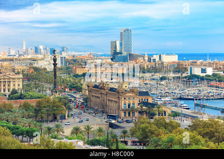 Vista aerea di Barcellona Foto Stock