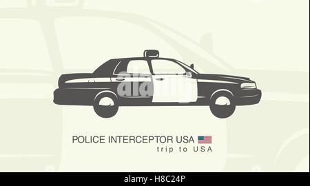 Illustrazione di un'auto della polizia usa interceptor Illustrazione Vettoriale