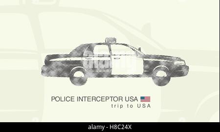 Illustrazione di un'auto della polizia usa interceptor Illustrazione Vettoriale