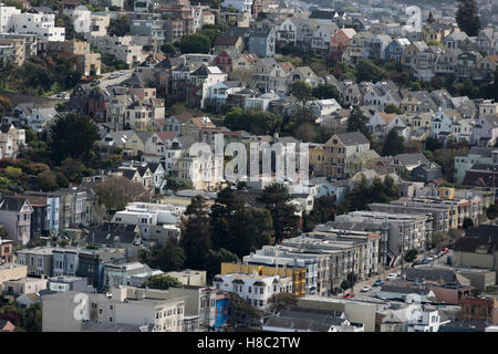 Per la maggior parte residenziale intorno al quartiere Castro, compresi Dolores altezze, a San Francisco, California, Stati Uniti d'America Foto Stock