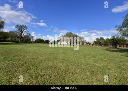 La missione di San José y San Miguel de Aguayo della missione cattolica di San Antonio Texas. Foto Stock