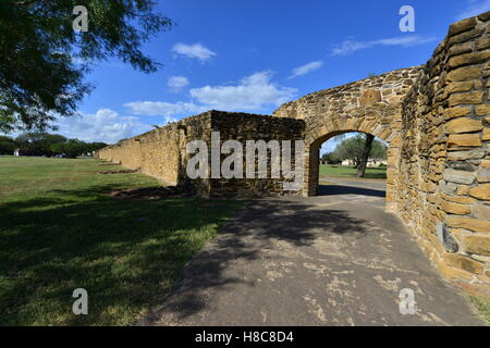 La missione di San José y San Miguel de Aguayo della missione cattolica di San Antonio Texas. Foto Stock