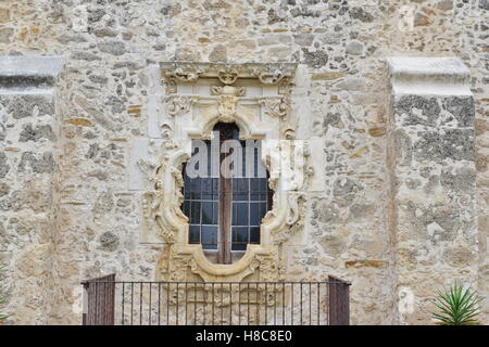 La missione di San José y San Miguel de Aguayo della missione cattolica di San Antonio Texas. Foto Stock