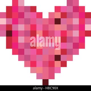 Pixel cuore cartoon immagine dell'icona illustrazione vettoriale design Illustrazione Vettoriale