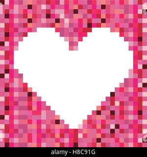 Pixel cuore cartoon immagine dell'icona illustrazione vettoriale design Illustrazione Vettoriale