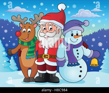 Personaggi natalizi Tema immagine 4 - eps10 illustrazione vettoriale. Illustrazione Vettoriale