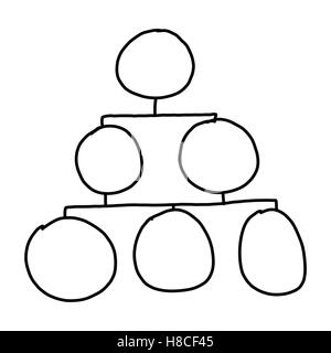 Disegnata a mano a simboli grafici delle forme geometriche grafico per le informazioni di input concetto di profitto in azienda o in Gestione di sistema su Foto Stock