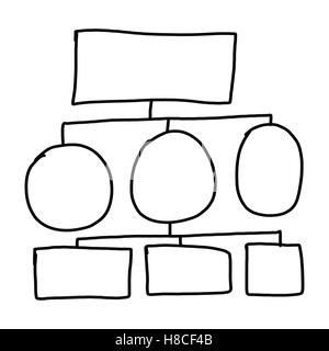 Disegnata a mano a simboli grafici delle forme geometriche grafico per le informazioni di input concetto di profitto in azienda o in Gestione di sistema su Foto Stock