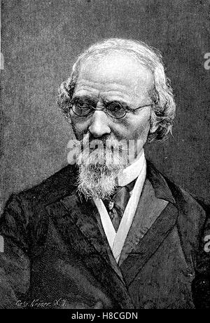 Friedrich Martin von Bodenstedt, 22 Aprile 1819 - 19 aprile 1892, è stato un autore tedesco., Xilografia dal 1892 Foto Stock