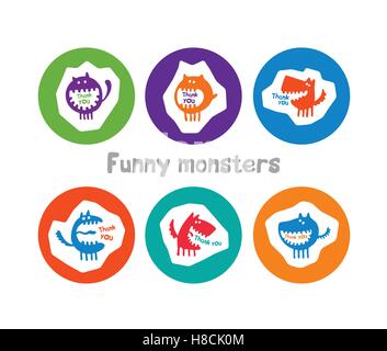 Logo divertente con i mostri Illustrazione Vettoriale