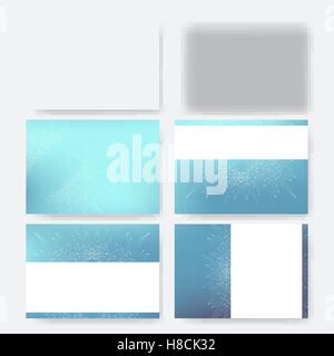 Set blu del vettore la presentazione di modelli con struttura di molecola. Business e progettazione scientifica per coprire la brochure leafl flyer Illustrazione Vettoriale