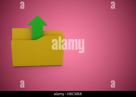 Immagine composita della cartella gialla con simbolo di caricamento Foto Stock