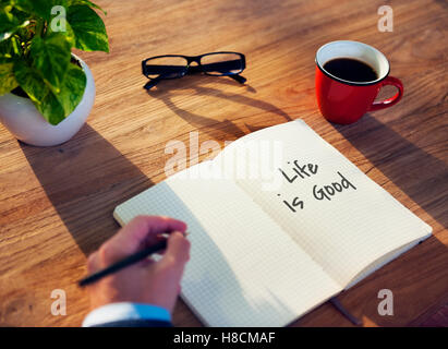 La vita va bene il concetto positivo Foto Stock