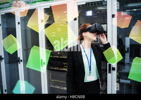 Immagine composita di generati digitalmente i cubetti di grigio floating Foto Stock