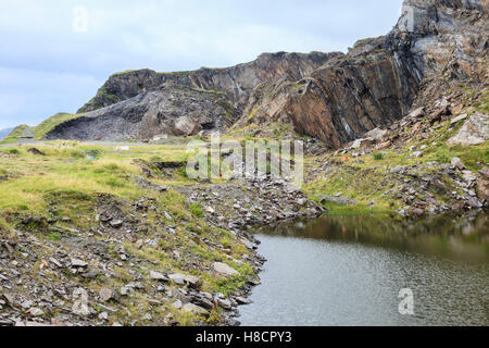 In disuso cava di ardesia a Cullipool su Luing Foto Stock