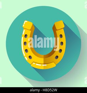 Vector Golden Horseshoe icona. Design piatto style Illustrazione Vettoriale