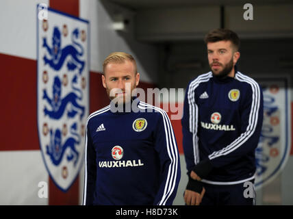 Scozia Barry Bannan durante una sessione di allenamento allo Stadio di Wembley, Londra. Foto Stock