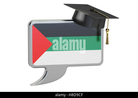 Discorso bolla con arabo bandiera, il concetto di apprendimento. Il rendering 3D Foto Stock