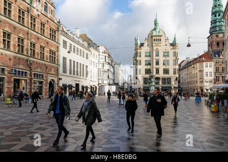 Amagertorv (Amager Square) di Copenhagen, Danimarca Foto Stock