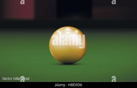 Realistica palla di biliardo su un tavolo da biliardo Illustrazione Vettoriale