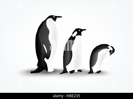 L'Antartide con i pinguini e neve Illustrazione Vettoriale