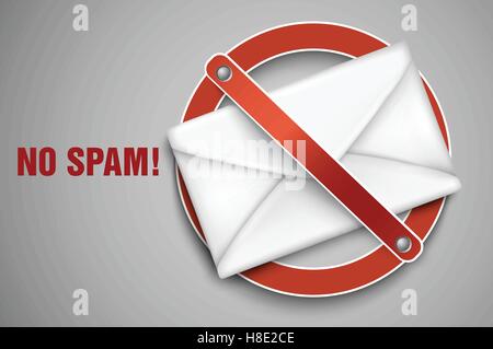Icone vettoriali di bloccare la posta indesiderata Illustrazione Vettoriale