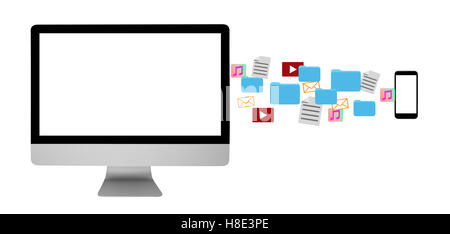 Condivisione di file tra dispositivi Foto Stock