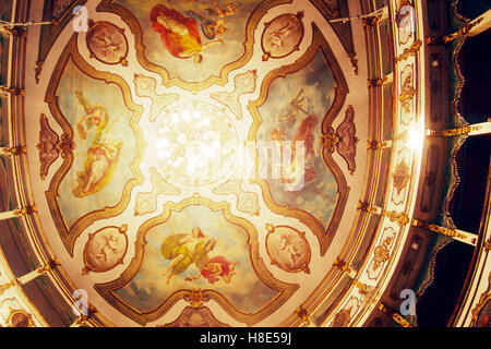 L'Italia, Emilia Romagna, Busseto, Teatro Giuseppe Verdi, soffitto Foto Stock