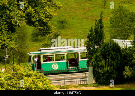 Drachenfels funicolare carrello della Renania settentrionale-Vestfalia, Germania Foto Stock