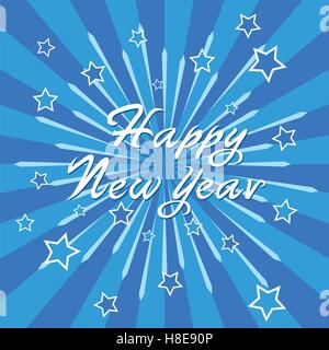 Abstract vettore Natale e Anno Nuovo sfondo con burst di star Illustrazione Vettoriale