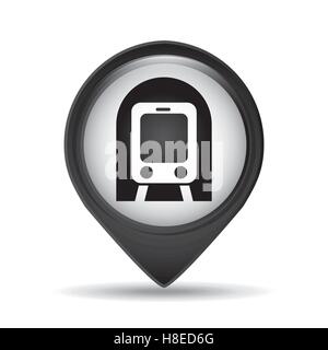 Simbolo treno metro pin icona mappa illustrazione vettoriale EPS 10 Illustrazione Vettoriale