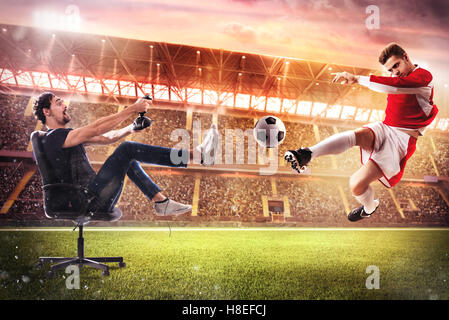 Calcio realistico gioco di video Foto Stock