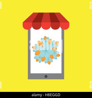 Composizioni floreali shop online il concetto di sconto illustrazione vettoriale EPS 10 Illustrazione Vettoriale