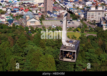 Funivia, città di Hakodate, prefettura di Hokkaido, Giappone, Asia Foto Stock