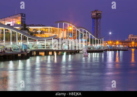 Port Vell di Barcellona, in Catalogna, Spagna, Europa Foto Stock