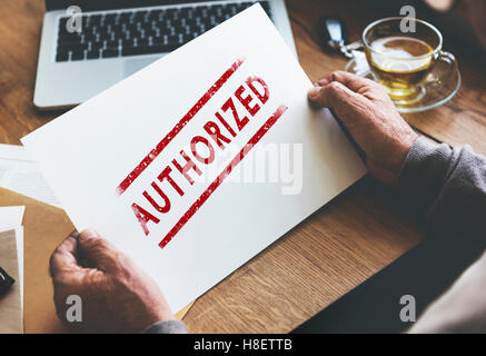 Indennità autorizzati permettono autorizzazioni approvare Concept Foto Stock