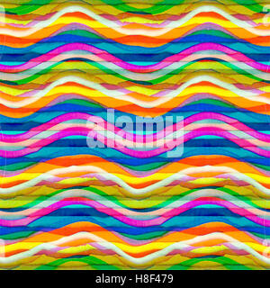 Digitale moderna astratta geometrica perfetta ondulata pattern design di sfondo in vibranti tonalità multicolore Foto Stock