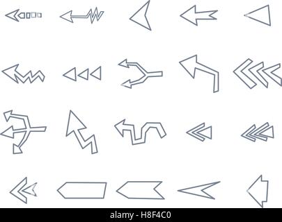 Varie freccia icone di segno Illustrazione Vettoriale