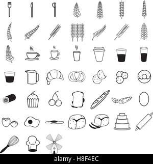 Colazione vari segni vettore Illustrazione Vettoriale